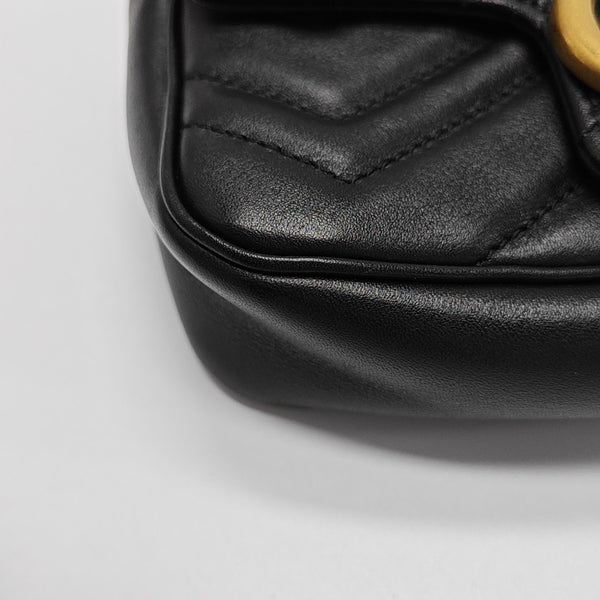 GG Marmont Mini Quilted Calfskin Black