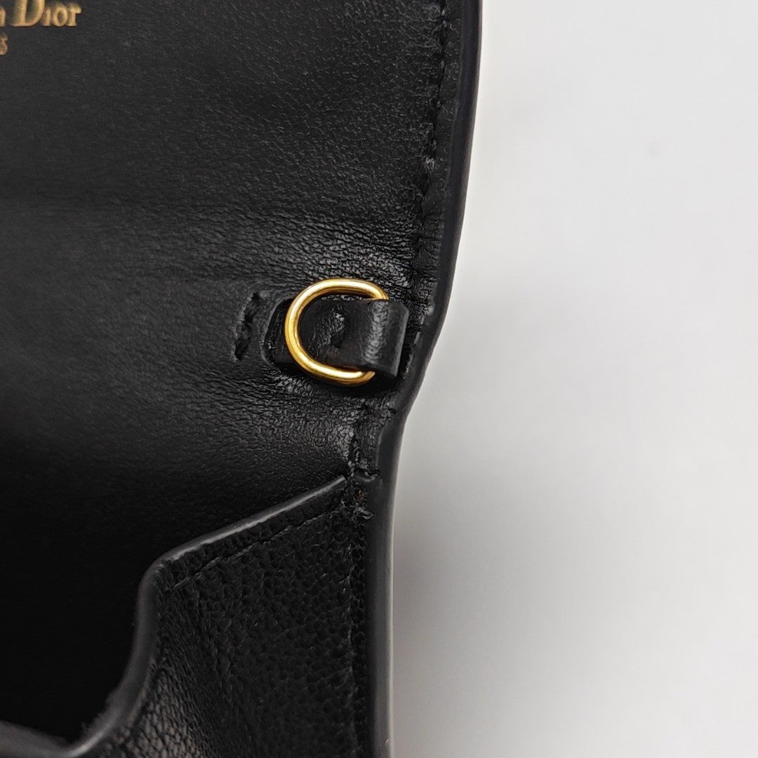 Saddle Mini Lambskin Black