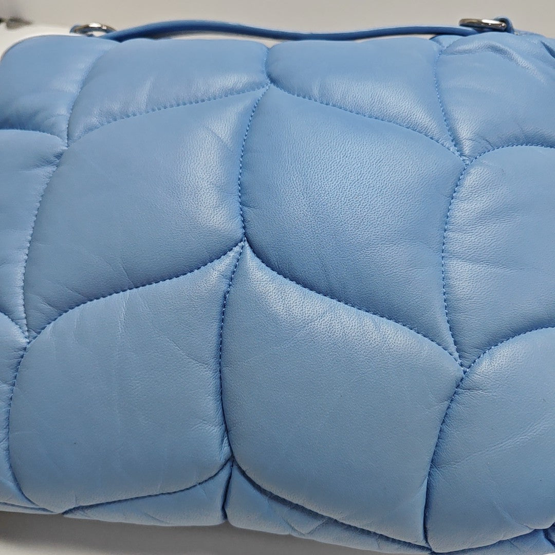 Quilted Lambskin Shoulder Bag Blue