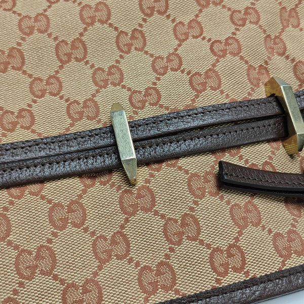 Authenticated pre-owned  Horsebit Chain Monogram Canvas Brown - Shoulder Bag at Looply