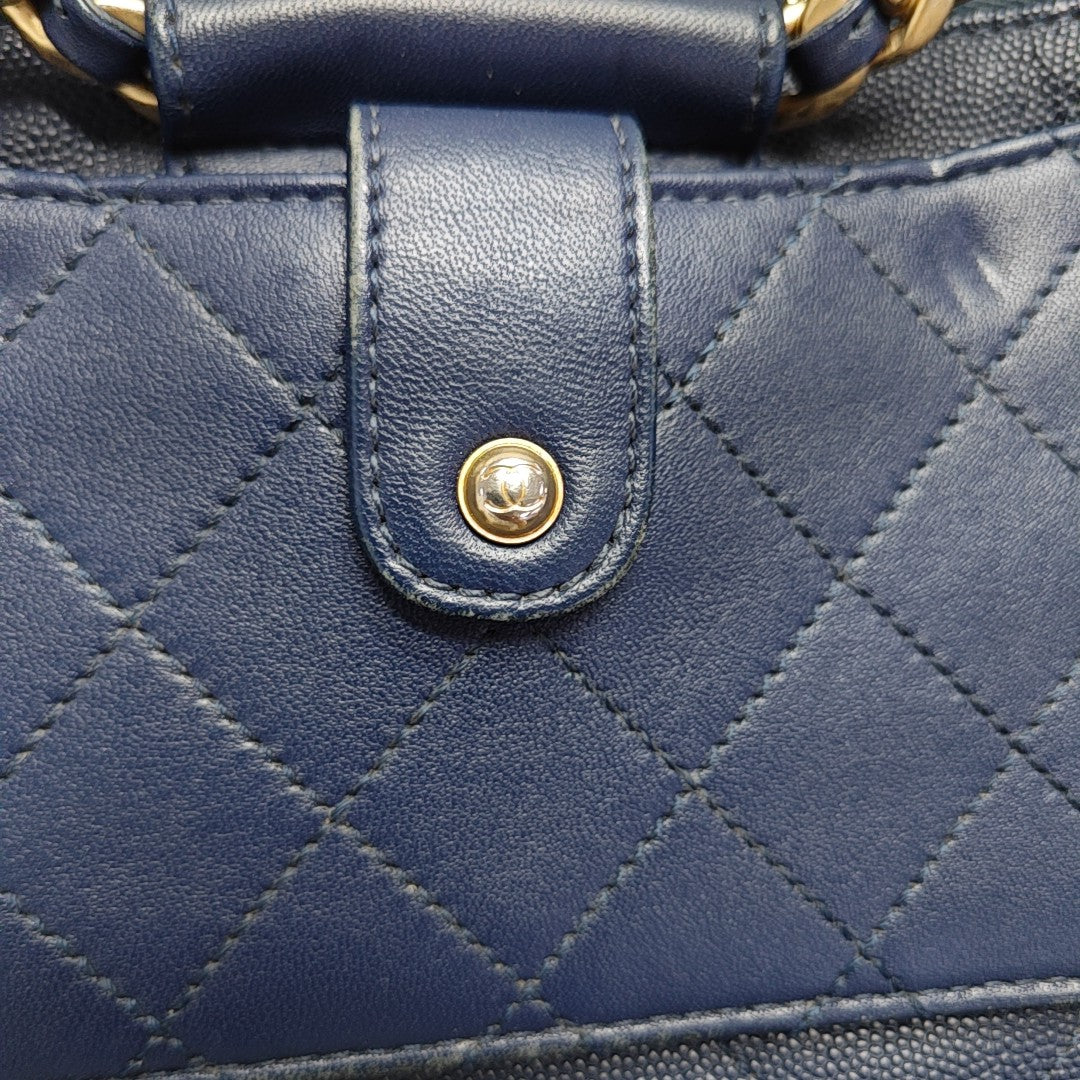 IN THE LOOP Quilted Grained Calfskin Blue