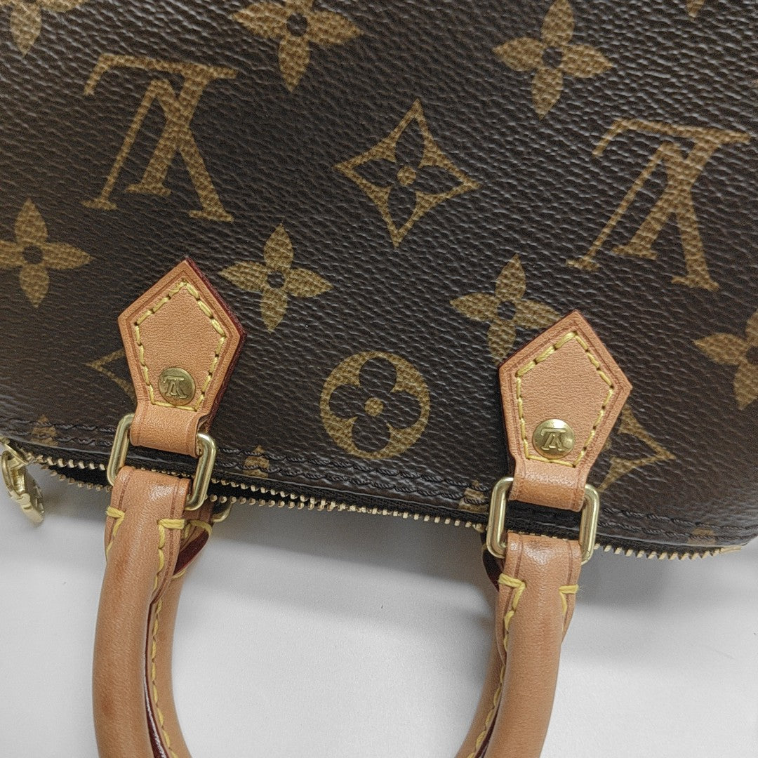 SPEEDY Nano Monogram Coated Canvas Brown