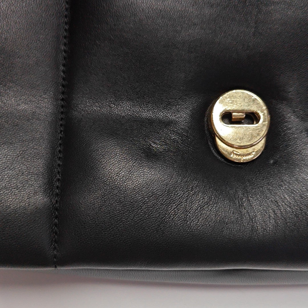 Quilted Calfskin Shoulder Bag Black