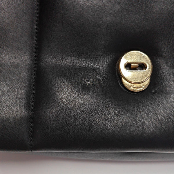 Quilted Calfskin Shoulder Bag Black