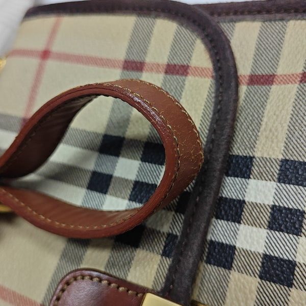 Coated Canvas Shoulder Bag Brown