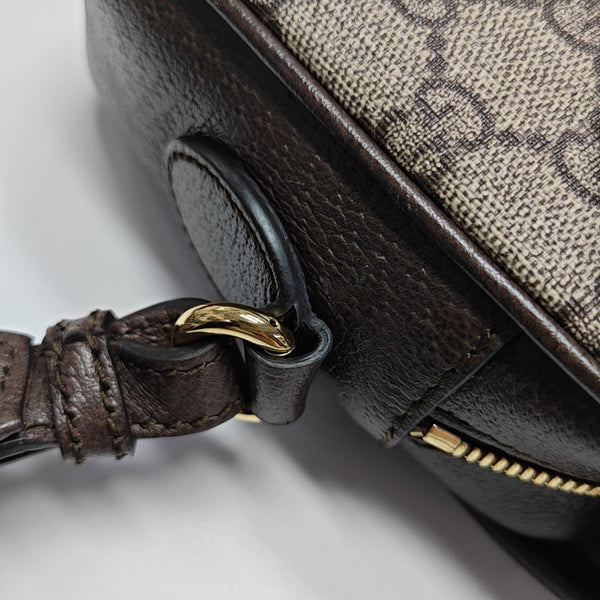 Ophidia Small Monogram Coated Canvas Beige