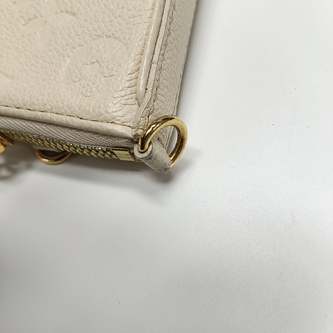 EASY POUCH ON STRAP Calfskin Beige