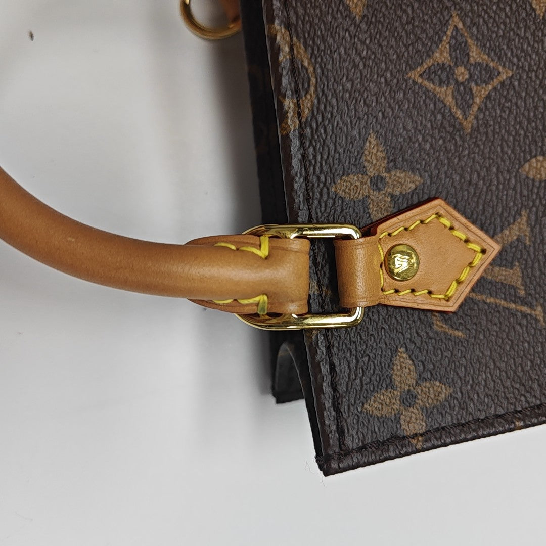 SAC PLAT Mini Monogram Coated Canvas Brown