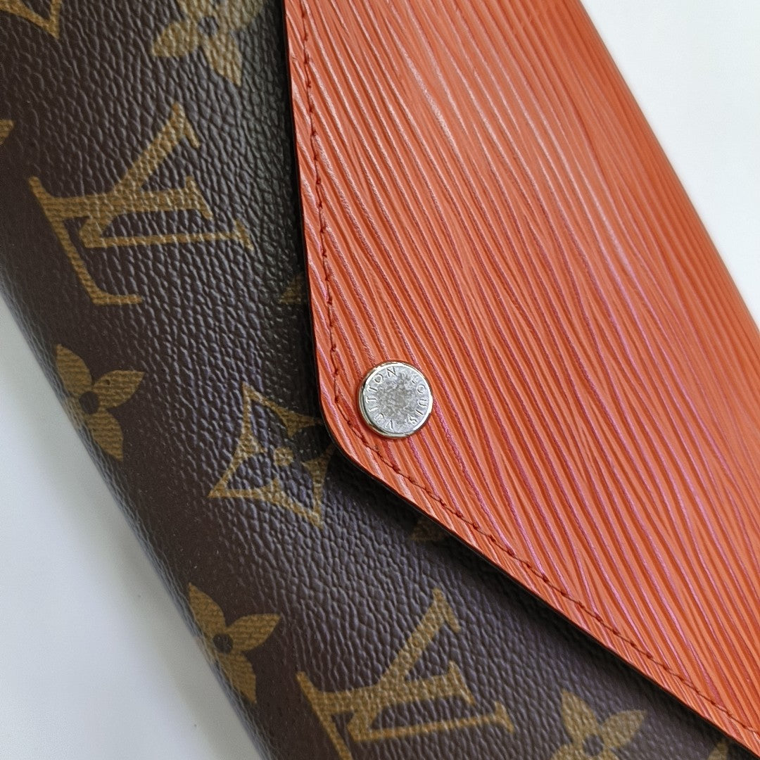 MARIE LOU Monogram Coated Canvas Brown Wallet