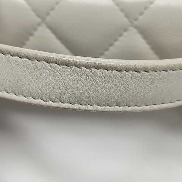 Quilted Calfskin Shoulder Bag White