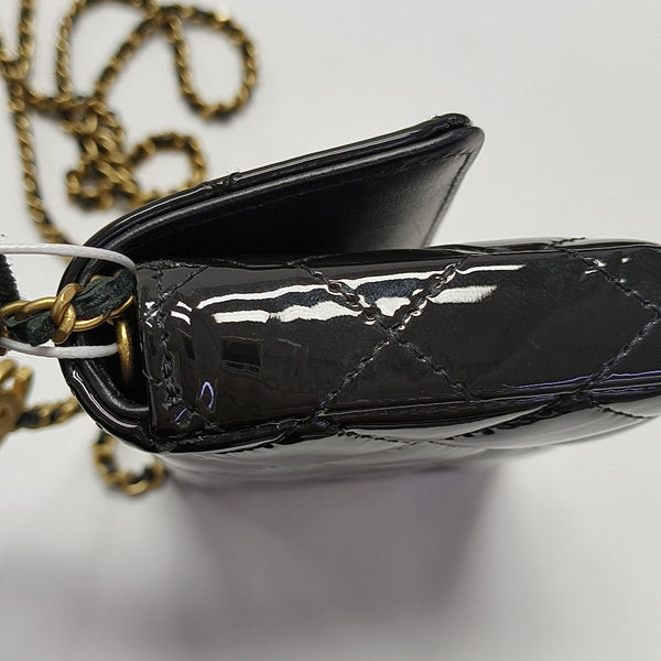 Quilted Patent Leather Black