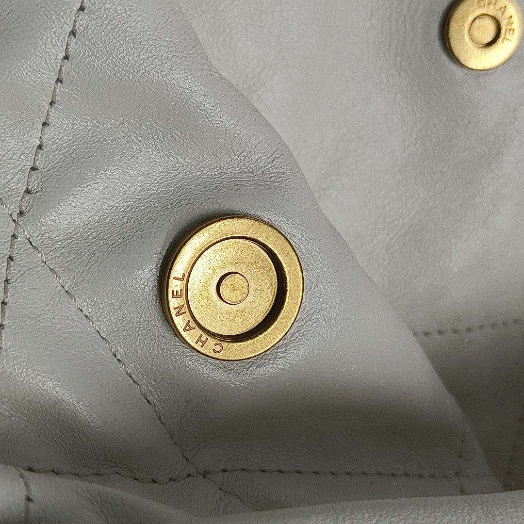 CHANEL 22 Small Quilted Calfskin White