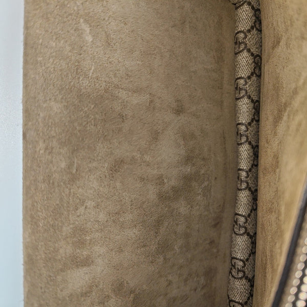 Dionysus Small Monogram Coated Canvas Beige
