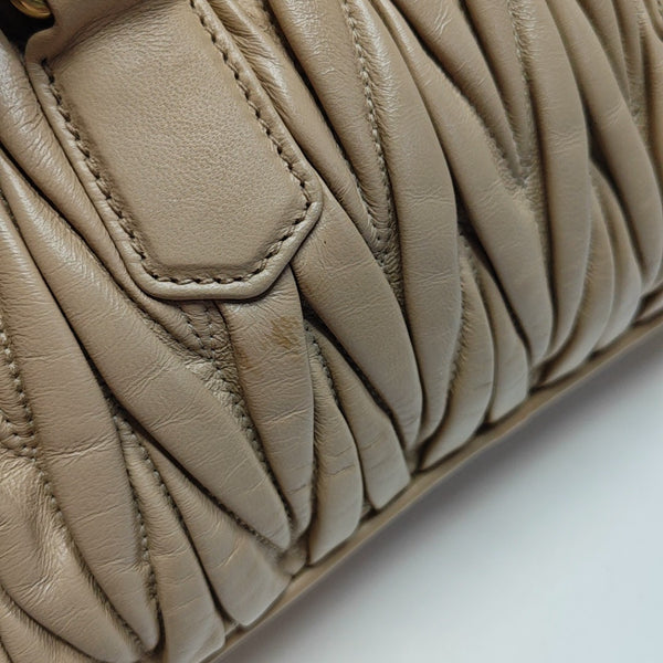 Arcadie Matelassé Large Quilted Lambskin Beige