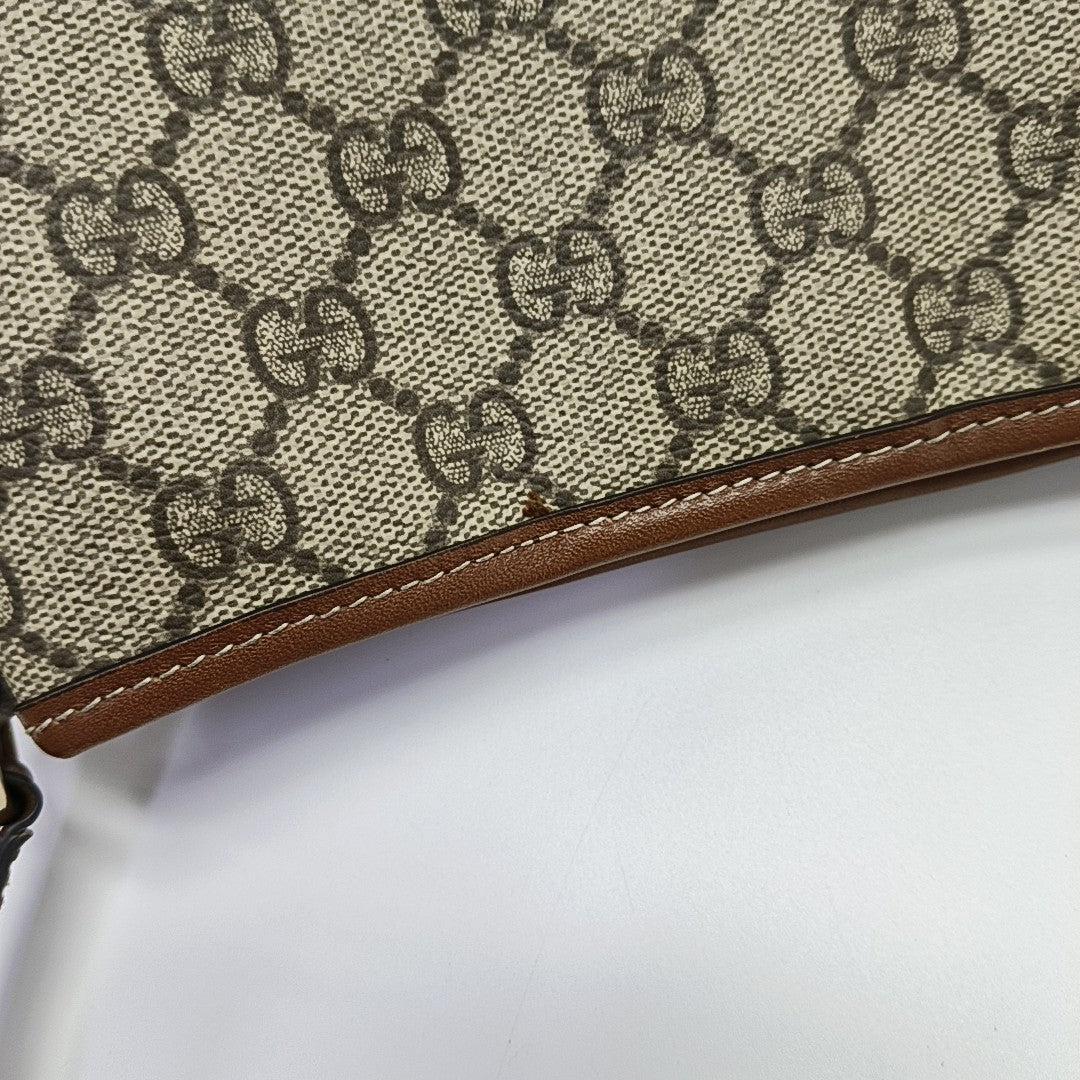 GG Emblem Monogram Coated Canvas Beige