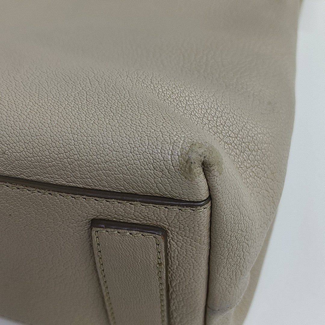 Calfskin Shoulder Bag Beige