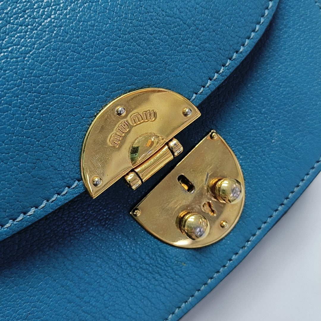 Calfskin Shoulder Bag Blue