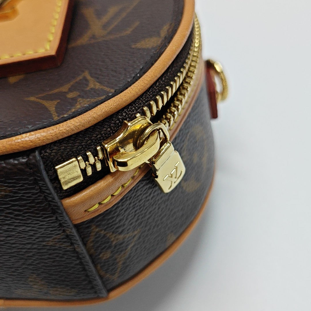 BOITE CHAPEAU Mini Monogram Coated Canvas Brown
