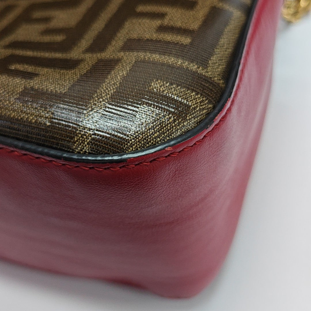 Coated Canvas Shoulder Bag Brown