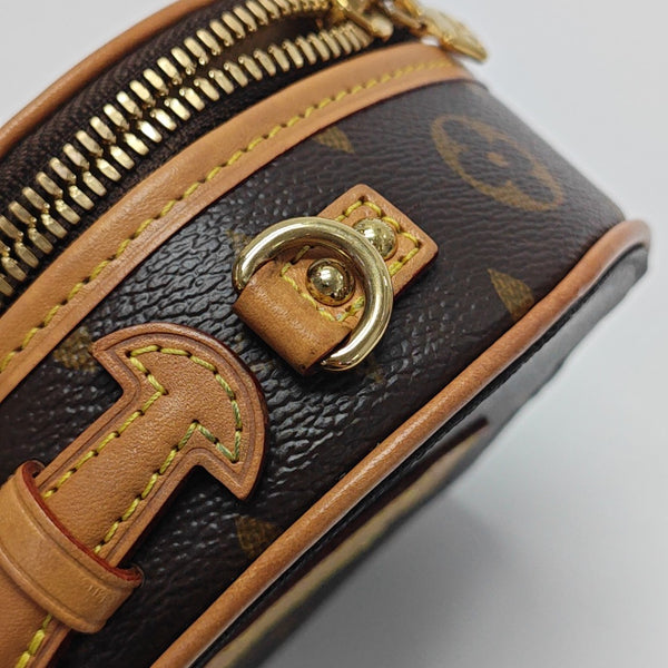 BOITE CHAPEAU Mini Monogram Coated Canvas Brown