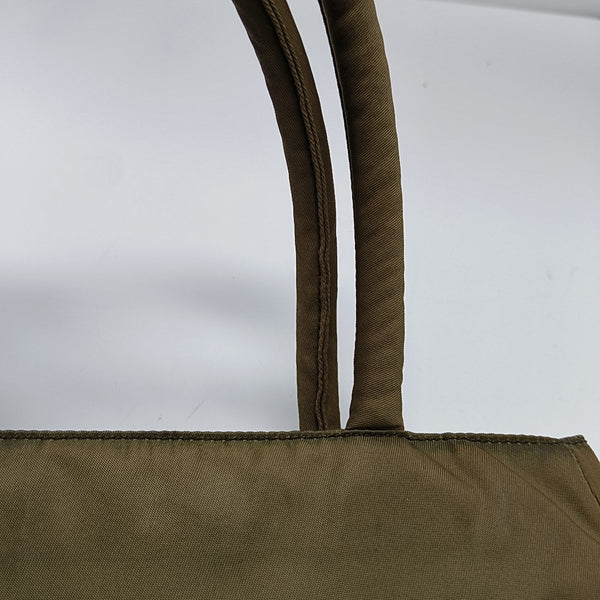 Nylon Top Handle Bag Brown