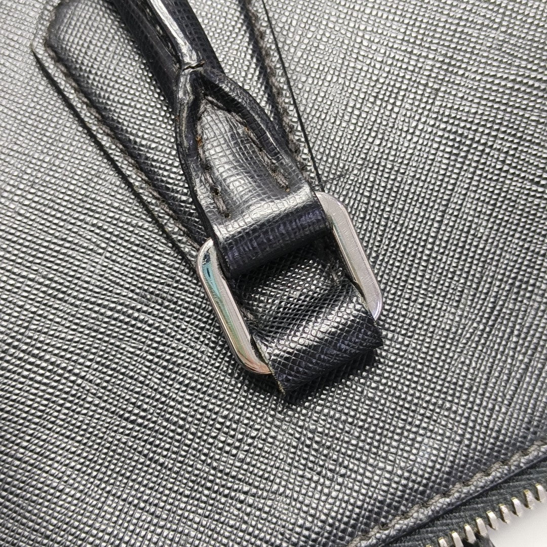 Saffiano Calfskin Top Handle Bag Black