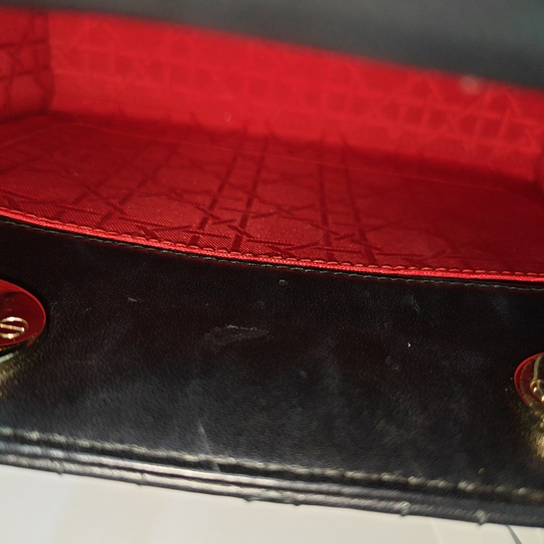 Lady Dior Small Cannage Lambskin Black