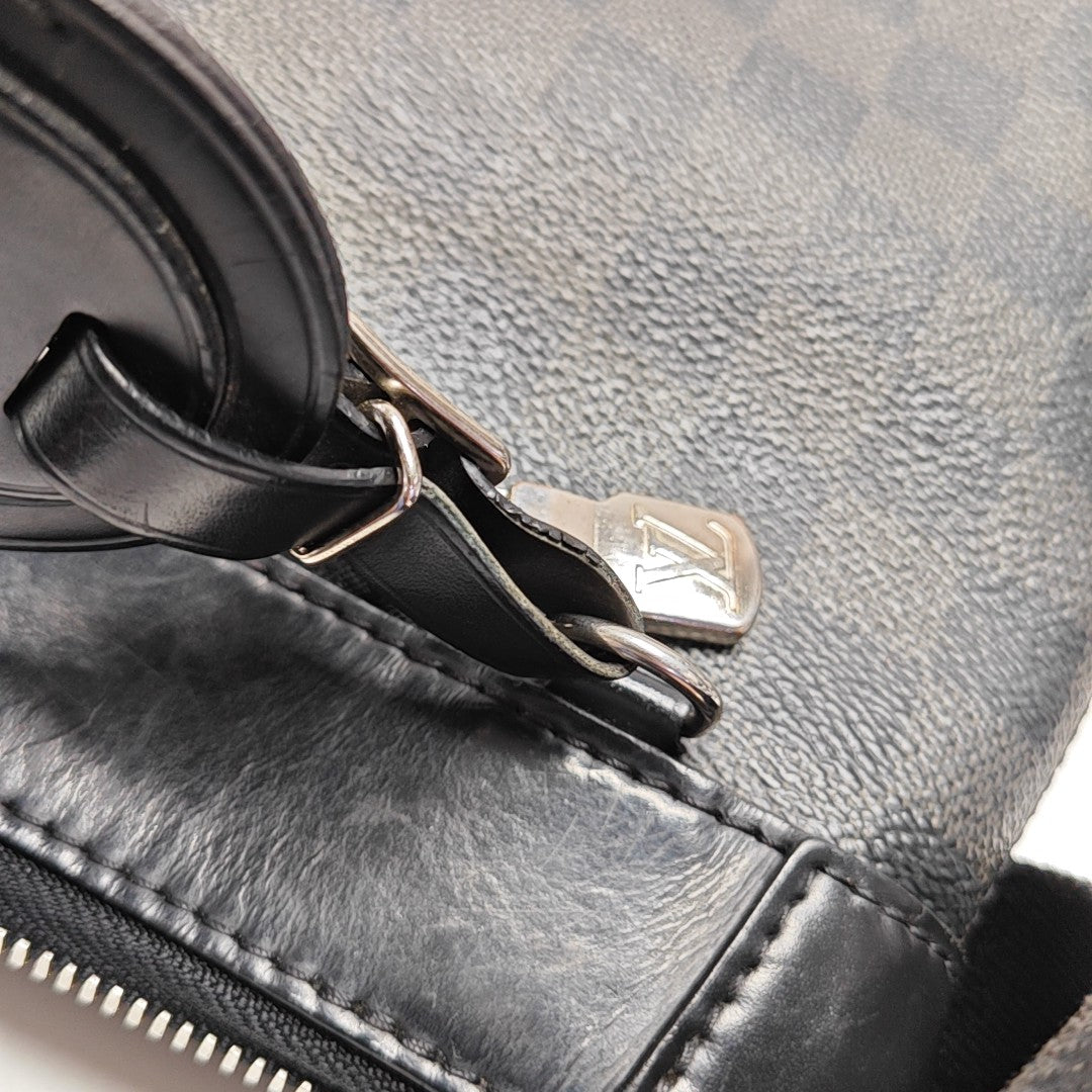 Damier Graphite Coated Canvas Crossbody Bag Gray