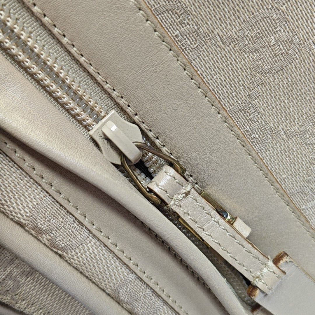 Monogram Canvas Shoulder Bag Beige