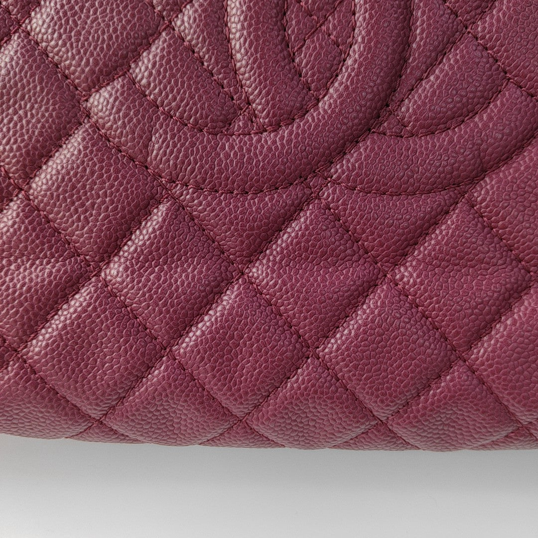 Quilted Leather Clutch Red