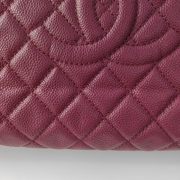 Quilted Leather Clutch Red