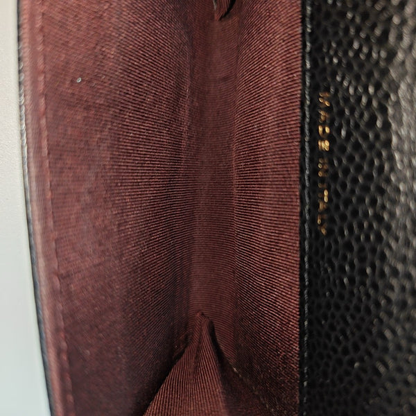 CLASSIC FLAP Quilted Grained Calfskin Black Card Holder