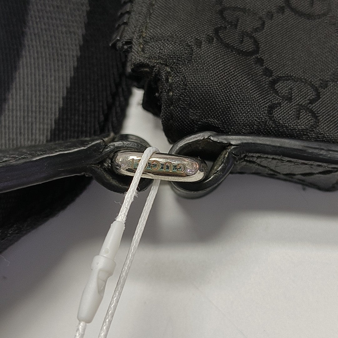 Monogram Nylon Shoulder Bag Black