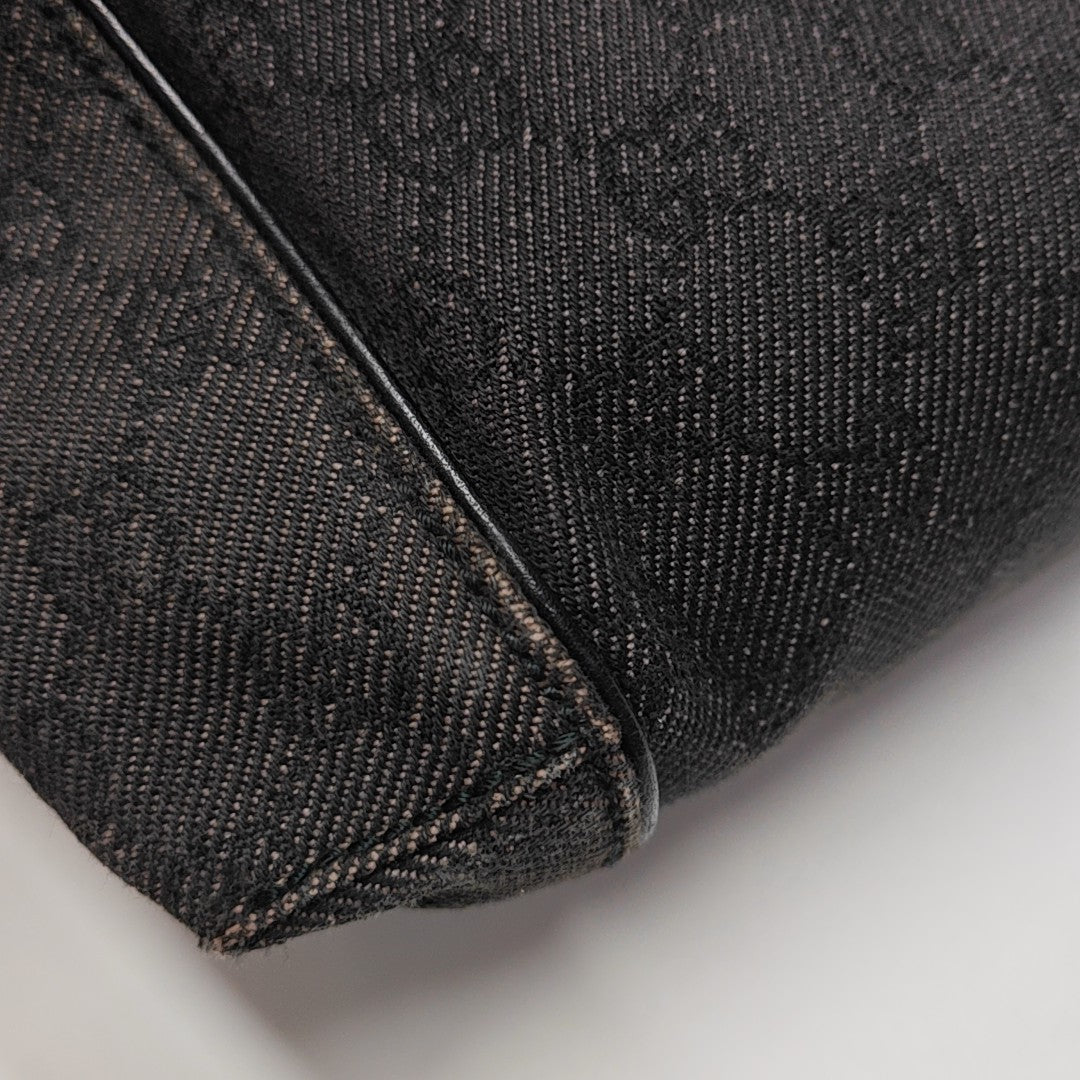 Monogram Denim Top Handle Bag Black