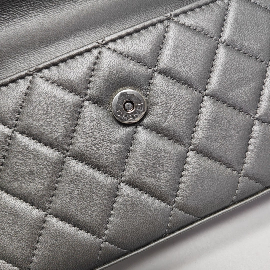 Quilted Lambskin Shoulder Bag Silver