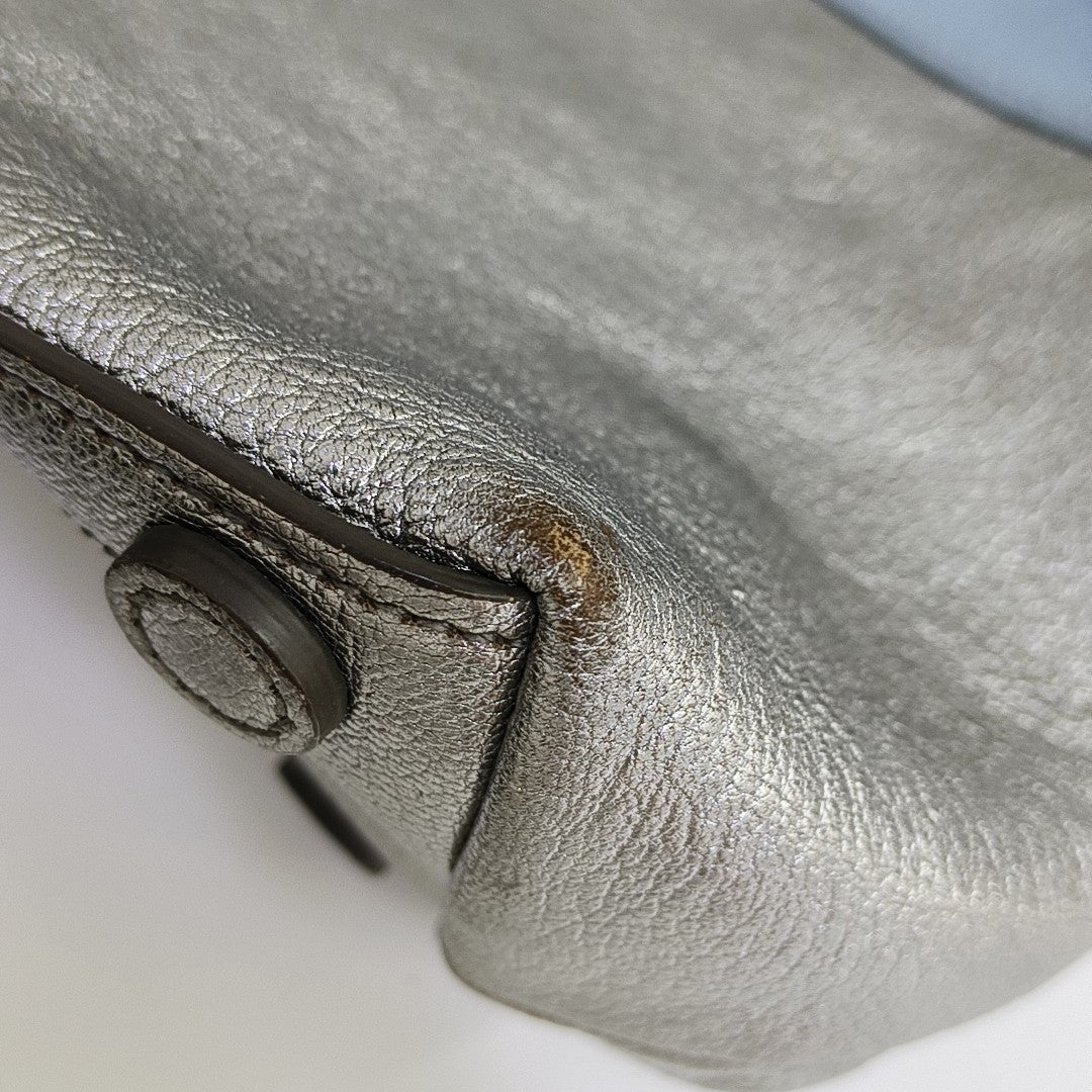 Calfskin Top Handle Bag Silver