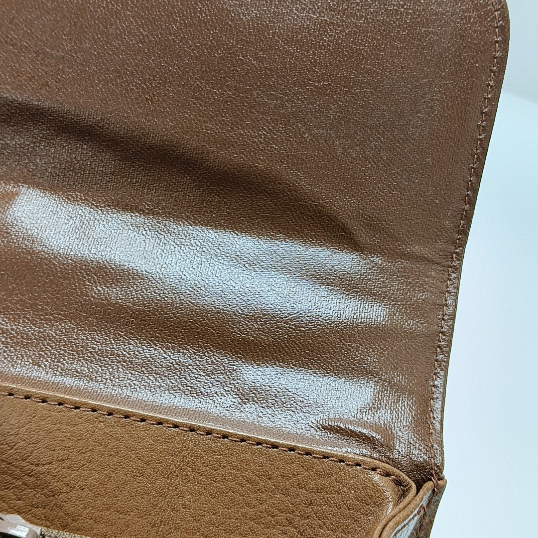 Calfskin Top Handle Bag Brown