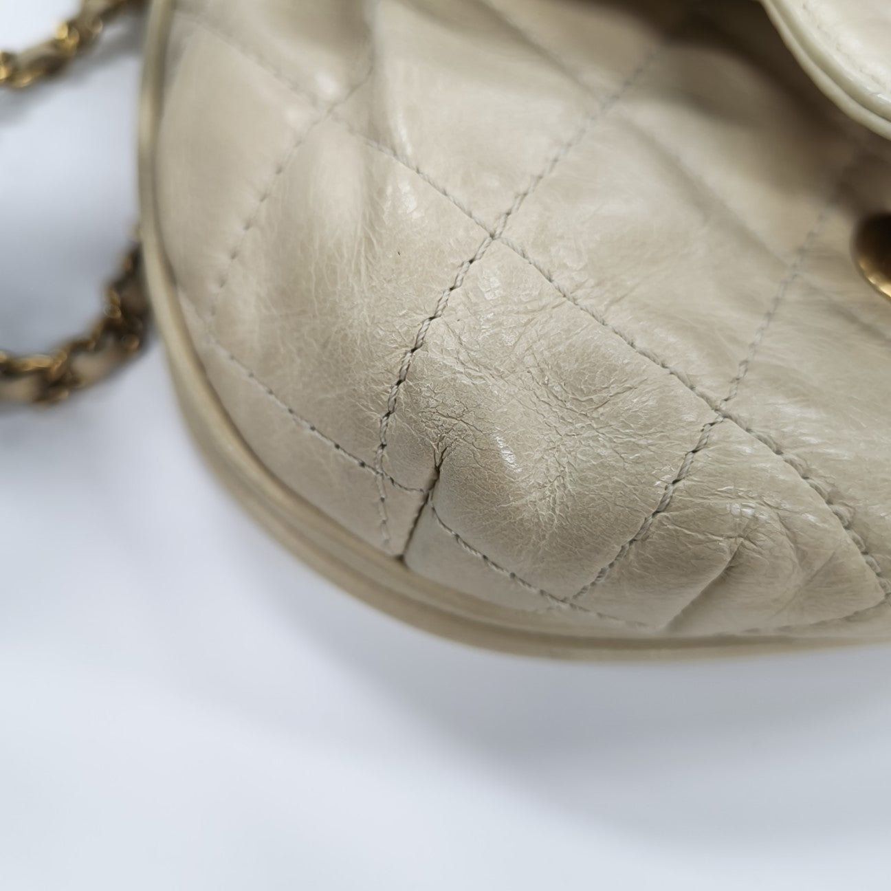 Quilted Calfskin Shoulder Bag Beige