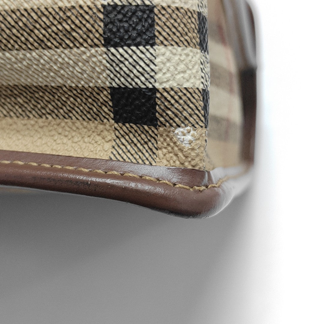 Coated Canvas Shoulder Bag Brown