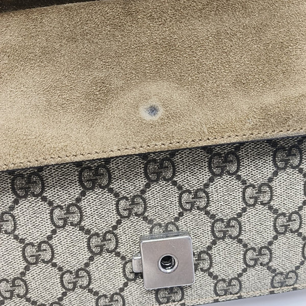 Dionysus Mini Monogram Coated Canvas Beige