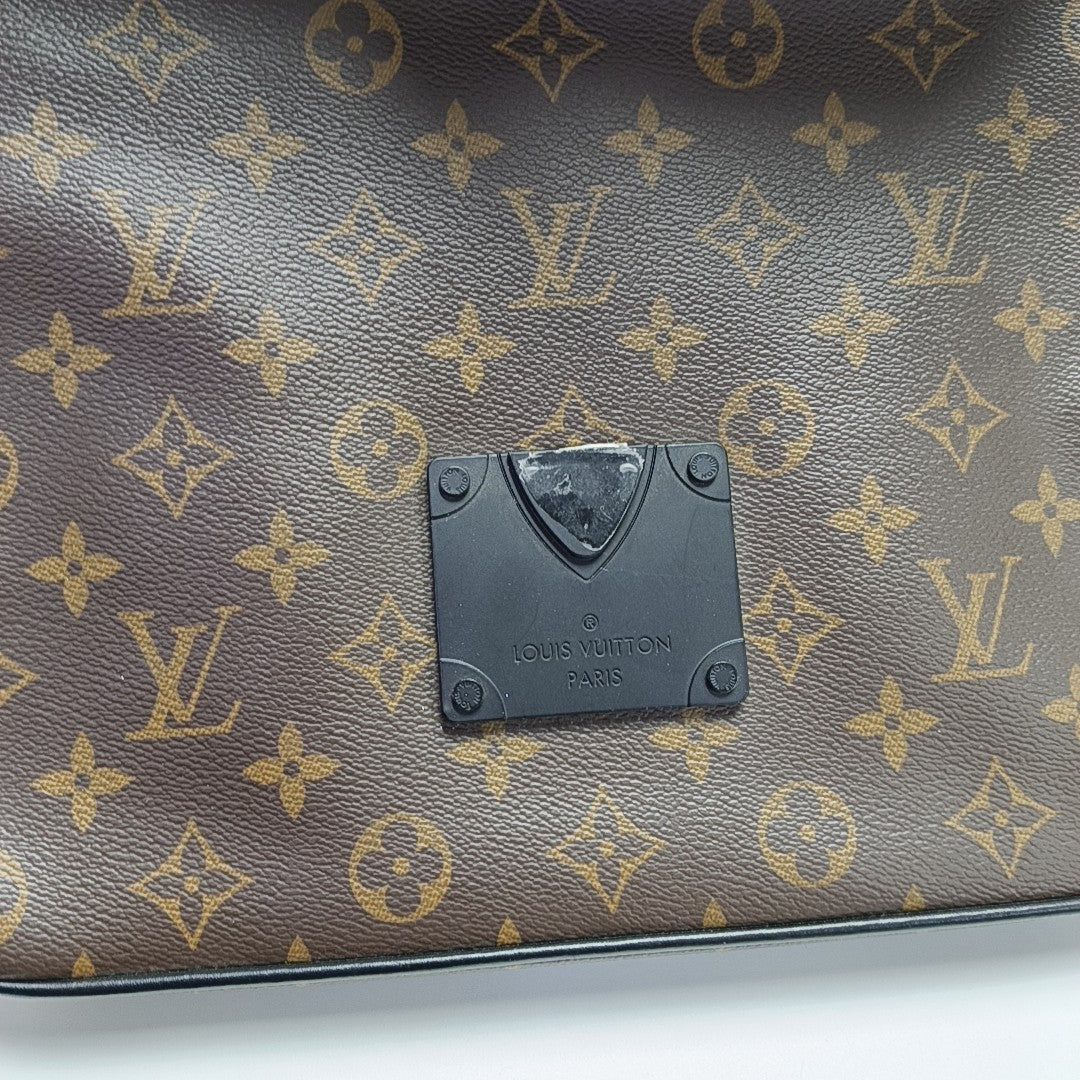 S LOCK Monogram Coated Canvas Brown