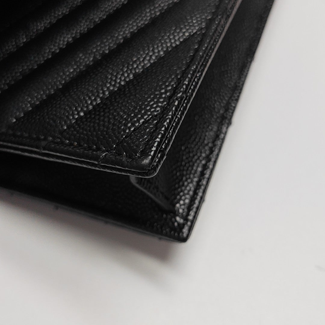 MONOGRAM Chevron Calfskin Black