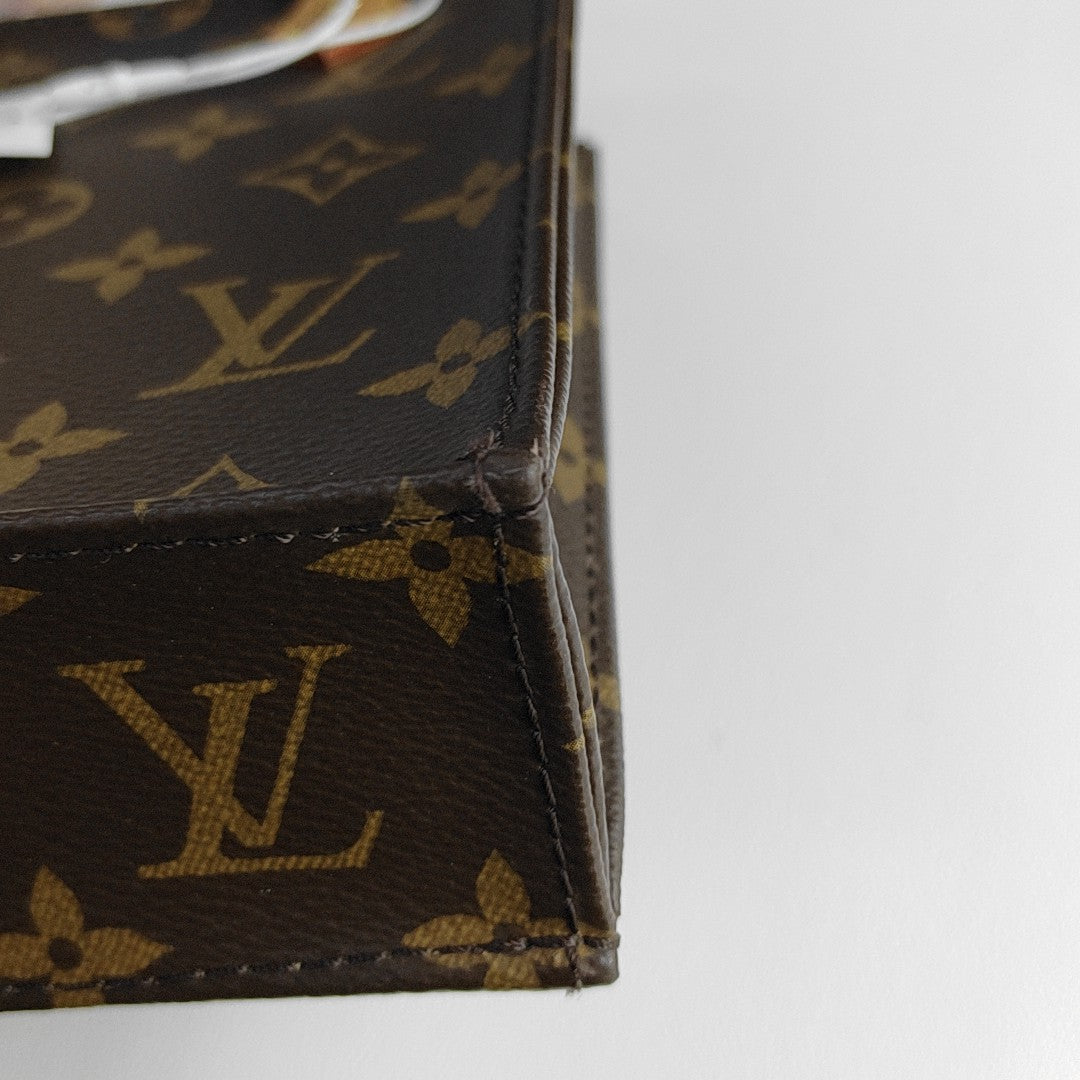SAC PLAT Mini Monogram Coated Canvas Brown