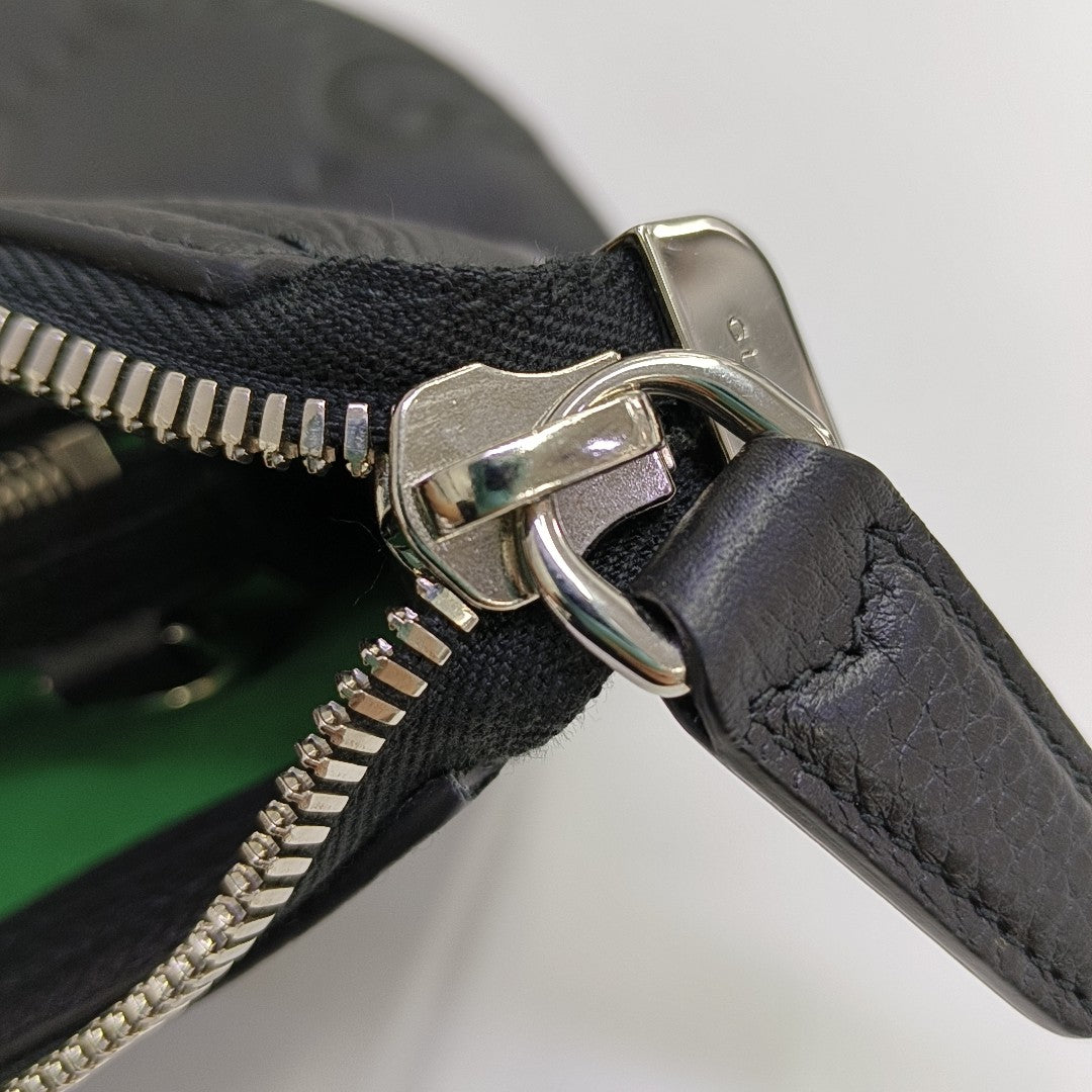 Monogram Calfskin Shoulder Bag Small Black