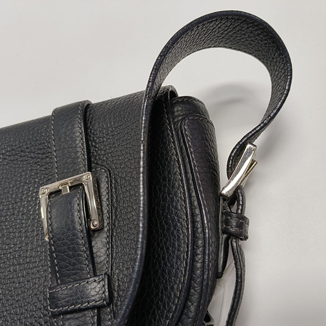 Calfskin Top Handle Bag Black