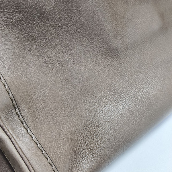 Calfskin Top Handle Bag Brown