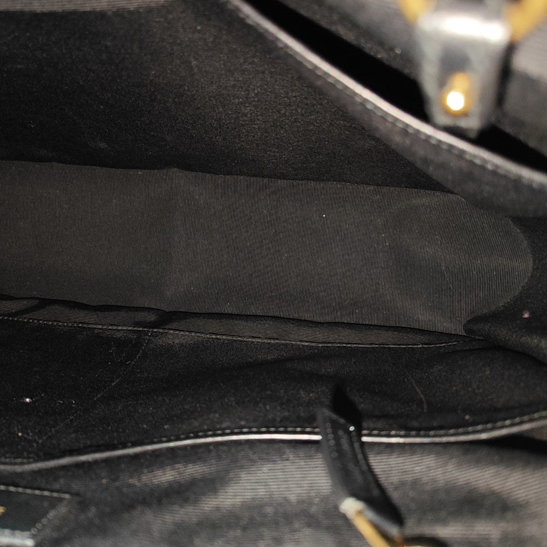 Coated Canvas Shoulder Bag Black