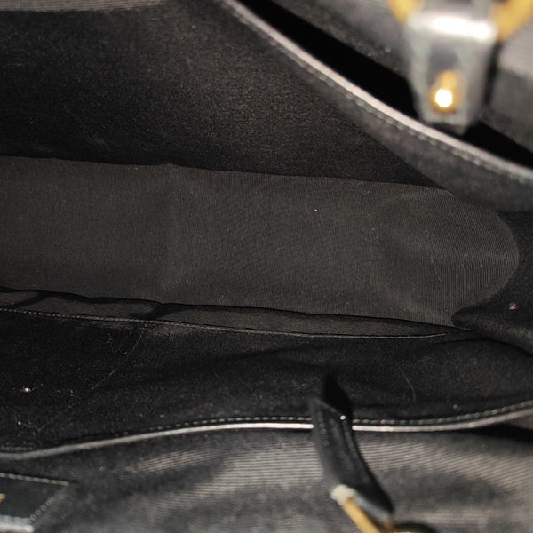 Coated Canvas Shoulder Bag Black