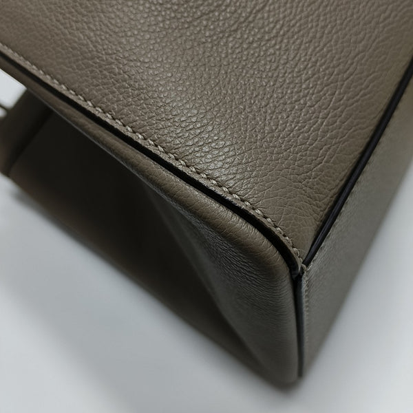 Leather Tote Bag Gray