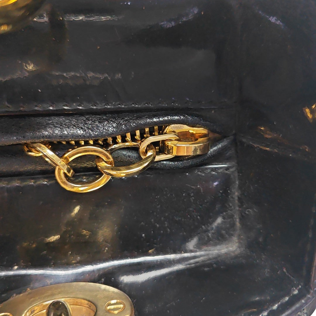Lady Dior Medium Cannage Patent Leather Black